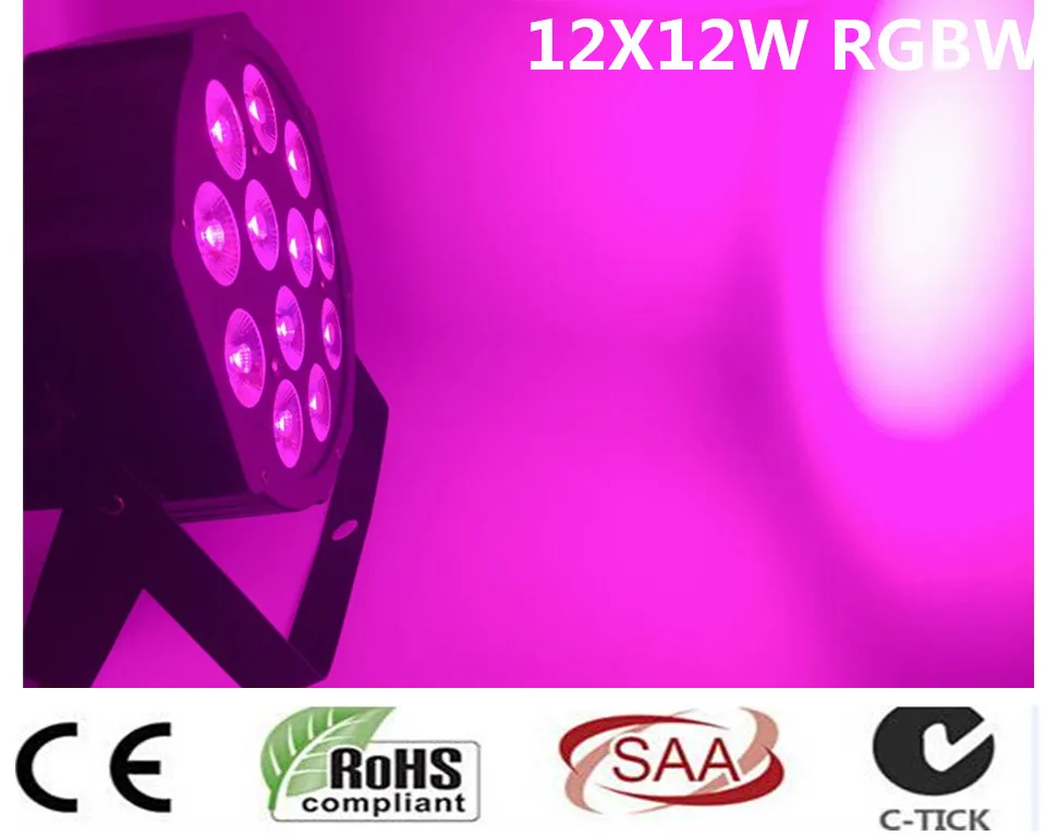 40 pz/lotto LED Par 12x12 W RGBW 4IN1 di Lusso 8 Canali DMX Led плоский dj dmx luci|rgbw 4in1|flat parled flat par |