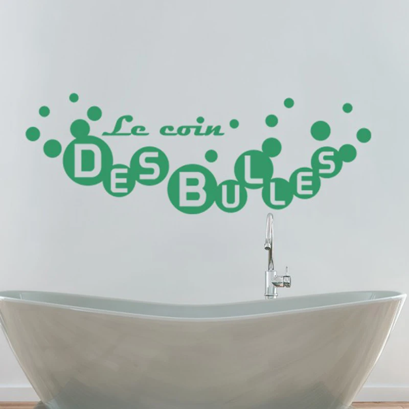 

Vinyl Wall Decals French Bubble Bathroom Wall stickers Home Decor Toilet Decal DIY Removable Art Murals JG2401