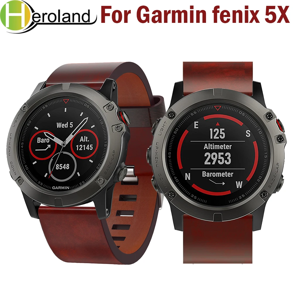 26 мм легкий ремешок для часов Garmin Fenix 5X/5X Plus быстросъемный кожаный ремешок для наручных часов Garmin Fenix 5X спортивный ремешок