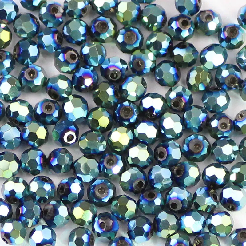 Green WLYeeS 4 мм граненые шарики Австрийские футбольные хрустальные бусины 100 шт для рукоделия жемчуг с отверстием свободные граненые стеклянные бусины - Цвет: Green