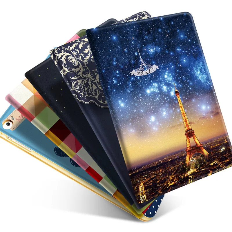 Для Apple Ipad Air1/2 тонкий корпус HD печати кожаный чехол противоударный iPad 9.7 2017/2018 авто