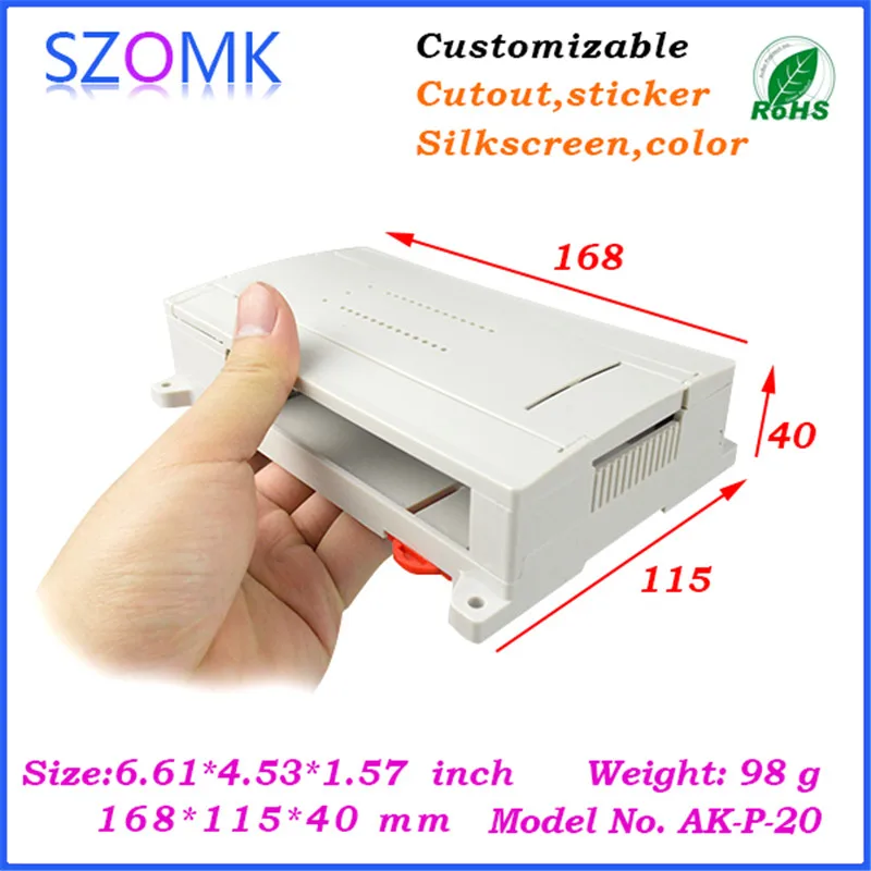 electrical din rail plastic box (1 pcs) 168*115*40mm szomk new housing for pcb board junction boxes | Обустройство дома