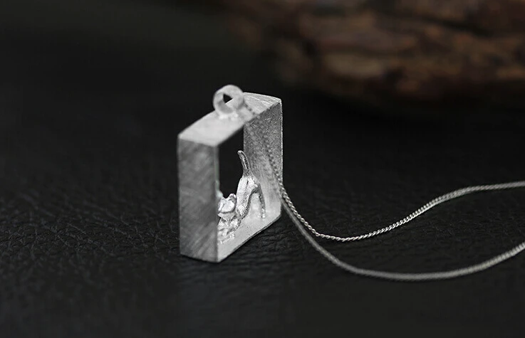 925 Sterling-silver-jewelry Cute Kitten Cat Small Ball Necklace Simple Sterling Silver Choker Necklaces &amp Pendants For Women N4 |