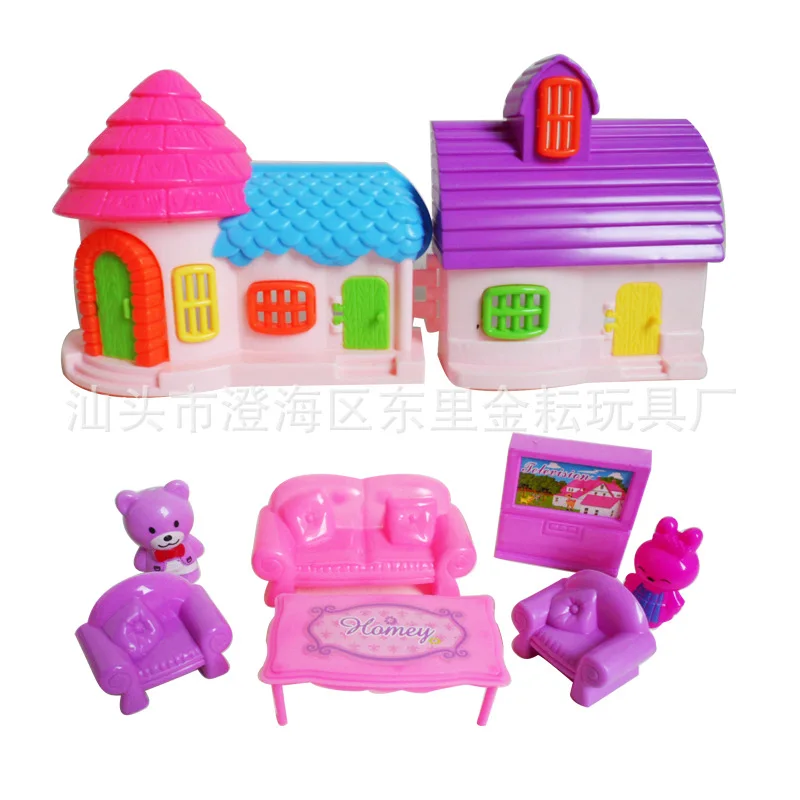 Игрушечный домик для девочек имитация мебели комнаты вилла натуральный дом