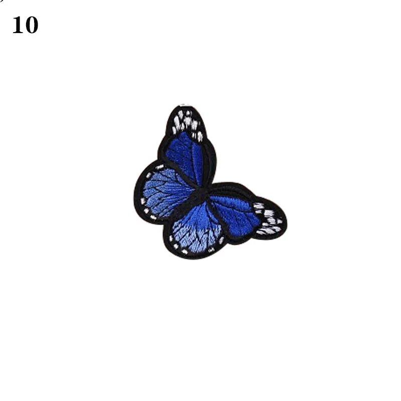 10 small blue Красивая вышивка бабочки 12 цветная вышивка накладки для ногтей Декоративная паста видов одежды, обуви и шляпы украшения - Цвет: 10 small blue