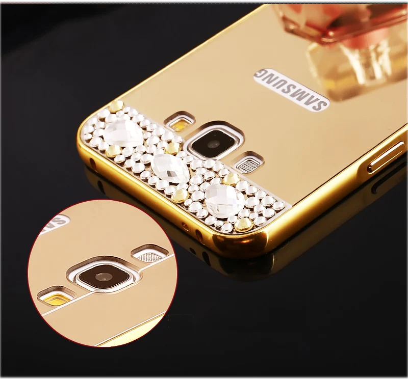 Блестящий чехол с металлическим каркасом + PC блестящий зеркалом для Samsung Galaxy A5 A7