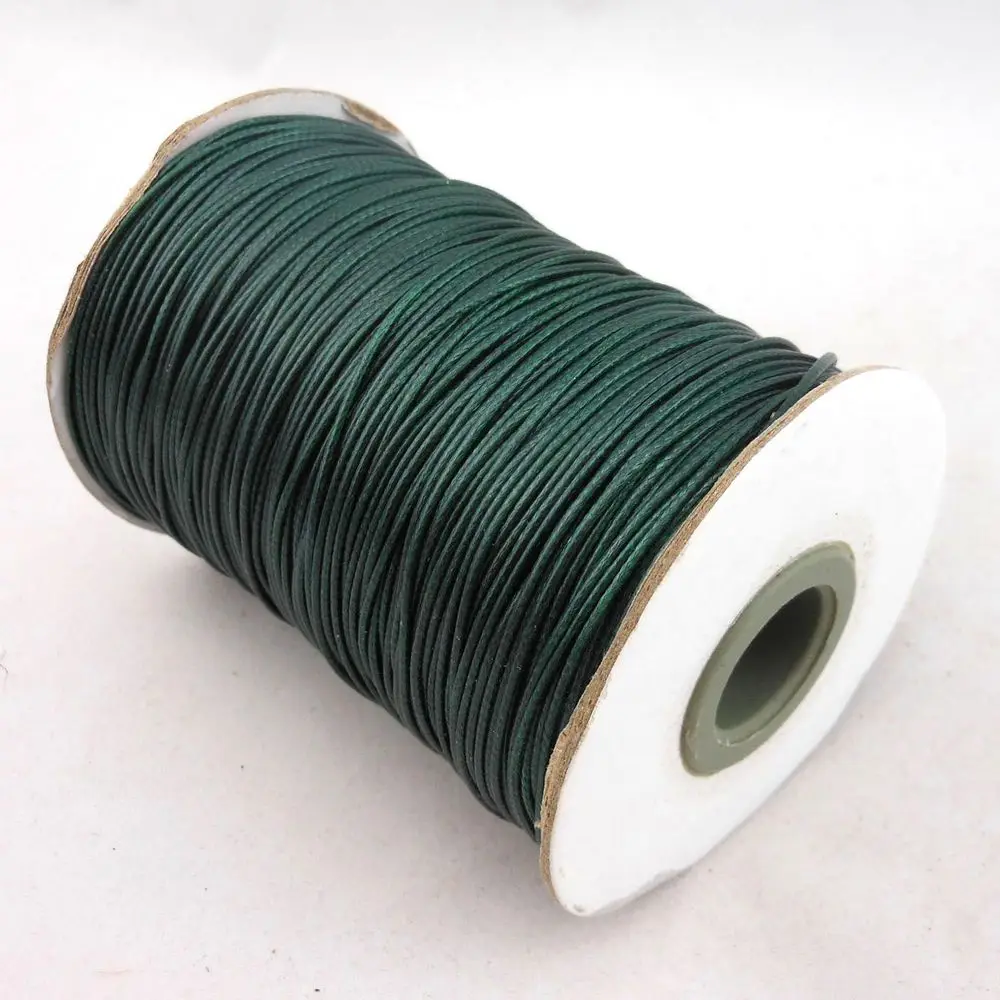 Dark Green 1 мм Высокое качество экологичный полированный 200 ярдов Корейский воск шнур нить Шамбала браслет полиэстер вощеный шнур веревка - Цвет: Dark Green