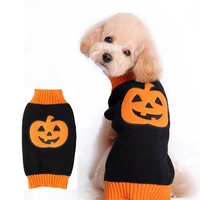 autumn winter dog sweater halloween pullover turtleneck knit winter pet pumpkin dogs clothes for yorkshire puppy cat apparel