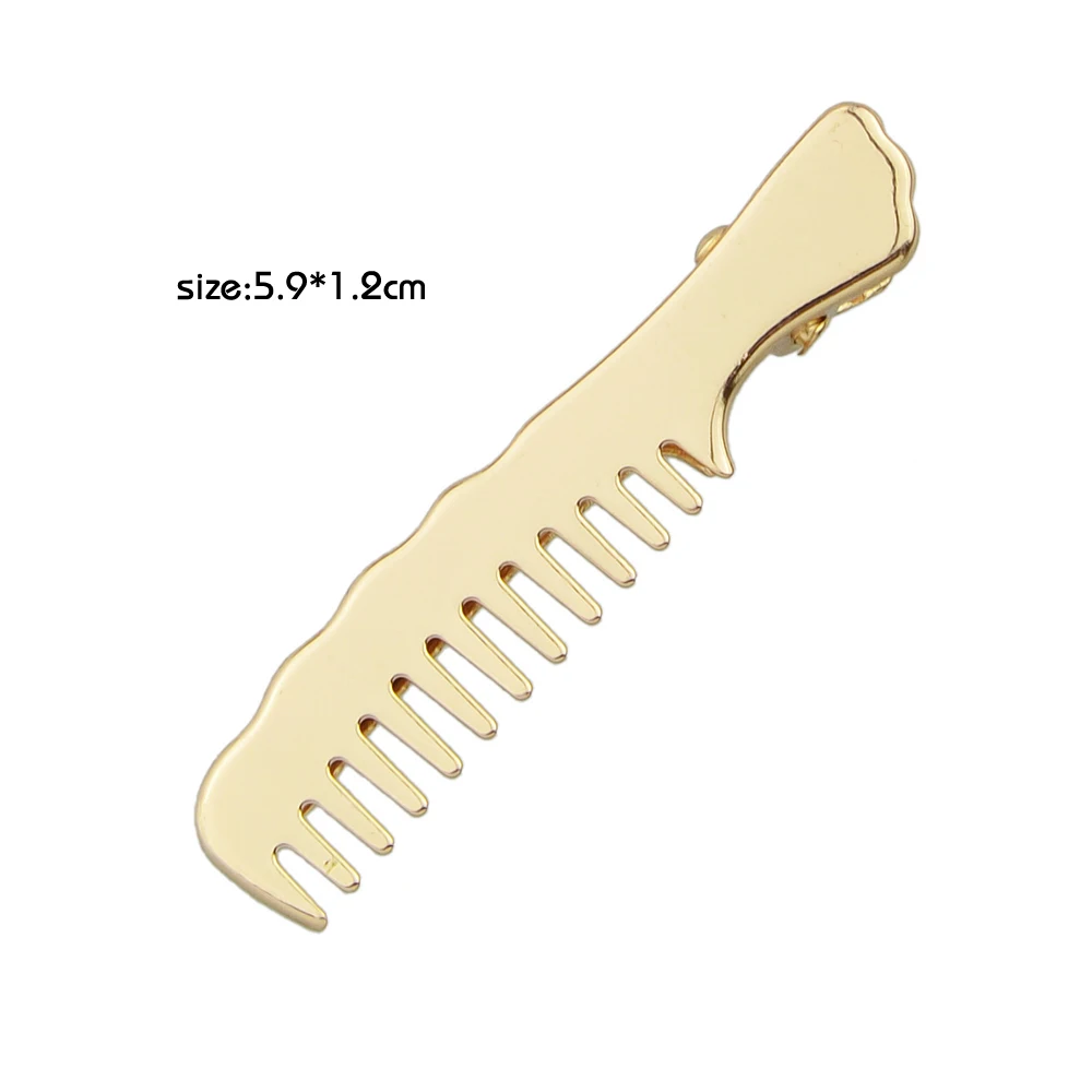 Feelontop Minimalist Style Hair Jewelry Gold Color Silver Hairpins Comb Shape Accessories for Women Accessories|hair jewelry|hairpin combhair comb