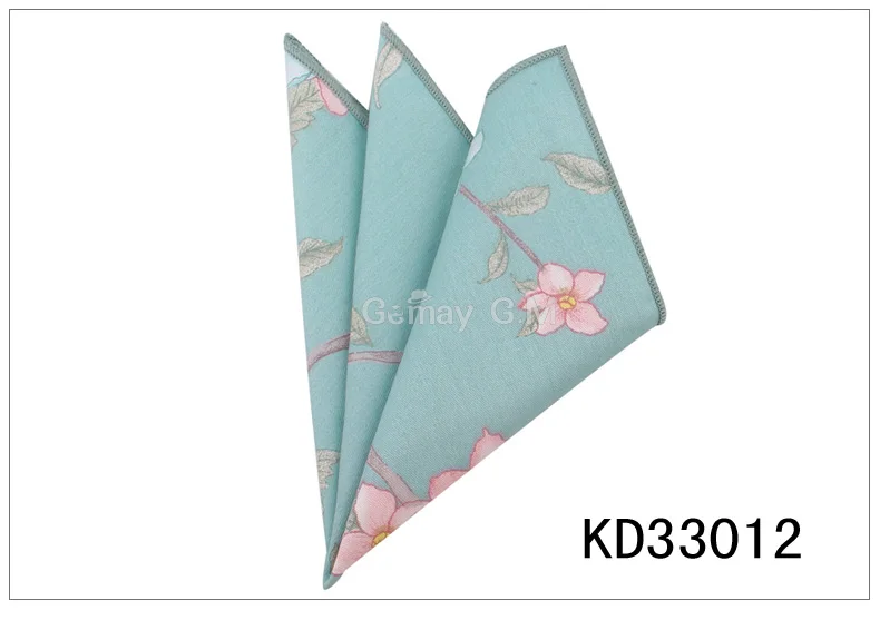 KD33012 Костюмы Карманный квадратный для мужчин женщин мультфильм полотенце для сундуков Hanky носовые платки для джентльменов классический мужской платок цветочный карман полотенце - Цвет: KD33012