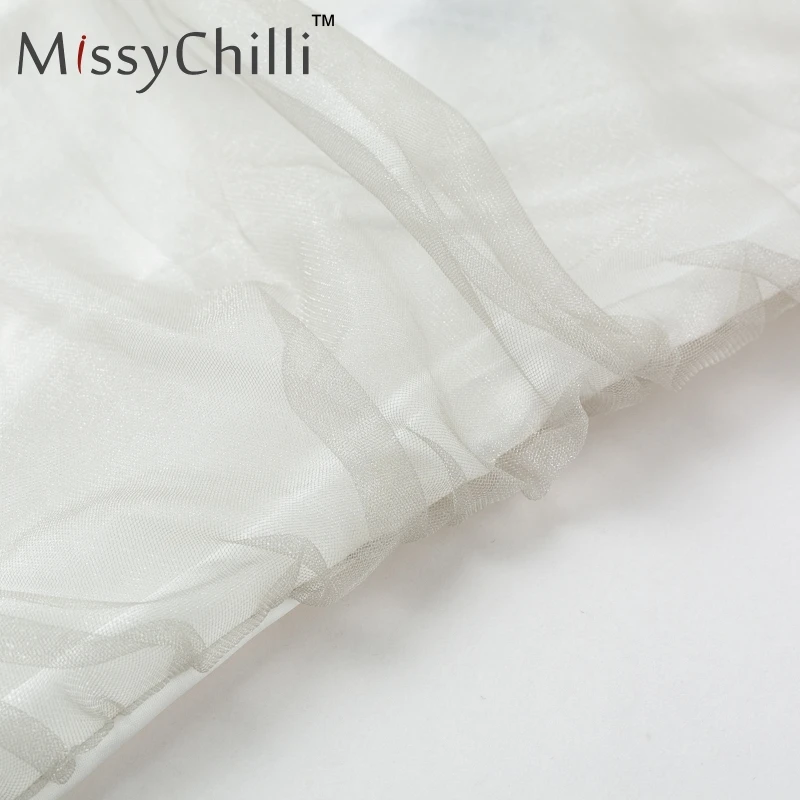 Женское Сетчатое платье MissyChilli Белое Облегающее Платье на шнуровке мини-платье