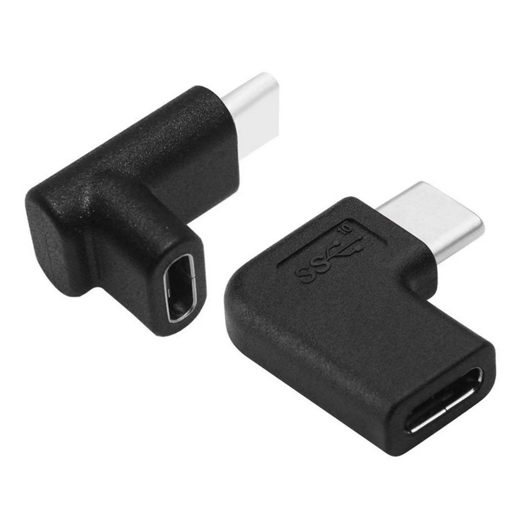 90 градусов USB 3 1 Тип C папа к женскому правый угол конвертер адаптер Черный JR