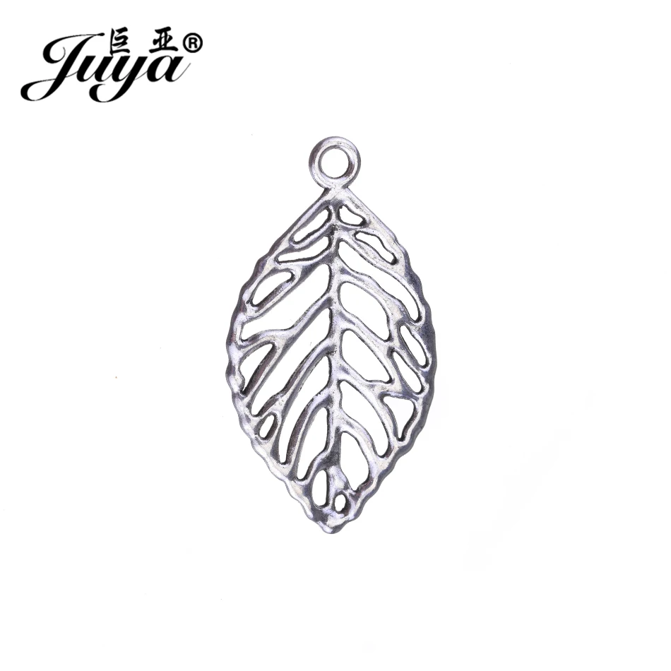 

JUYA Sweater Coat Necklaces Crafts Jewelry for Womens Girls Gift 49x27mm 10pcs/lot Special Leaves Leaf Sweater Pendant AO0484