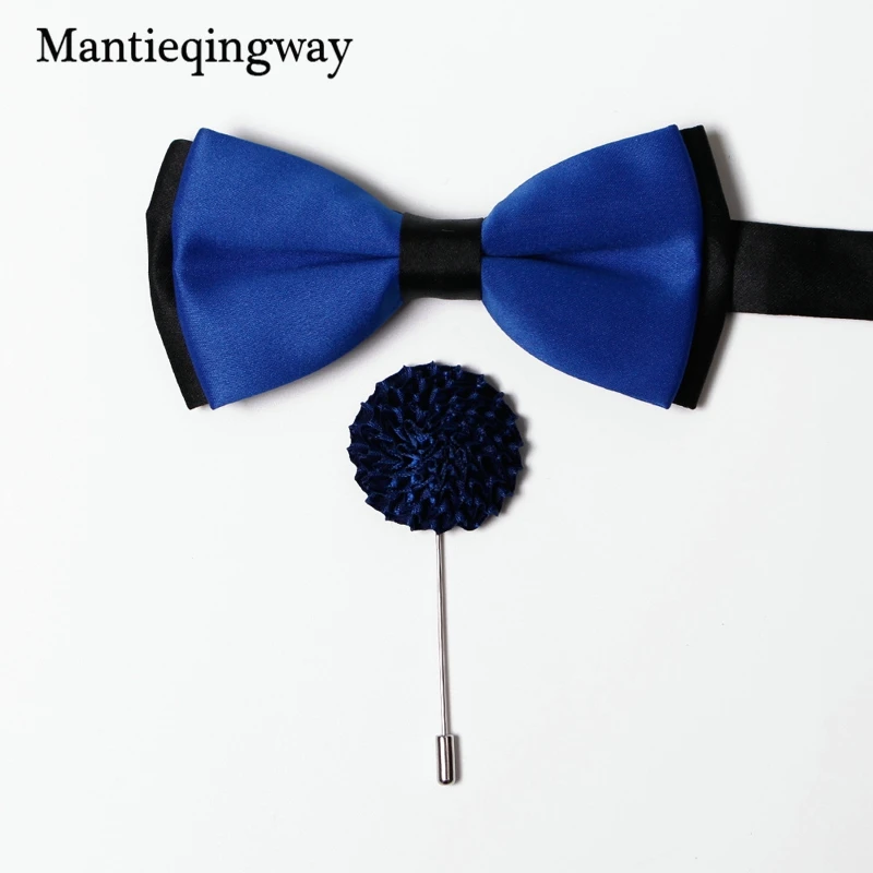 Mantieqingway новый бренд 6 см полиэстер галстук-бабочка и брошь булавки набор для