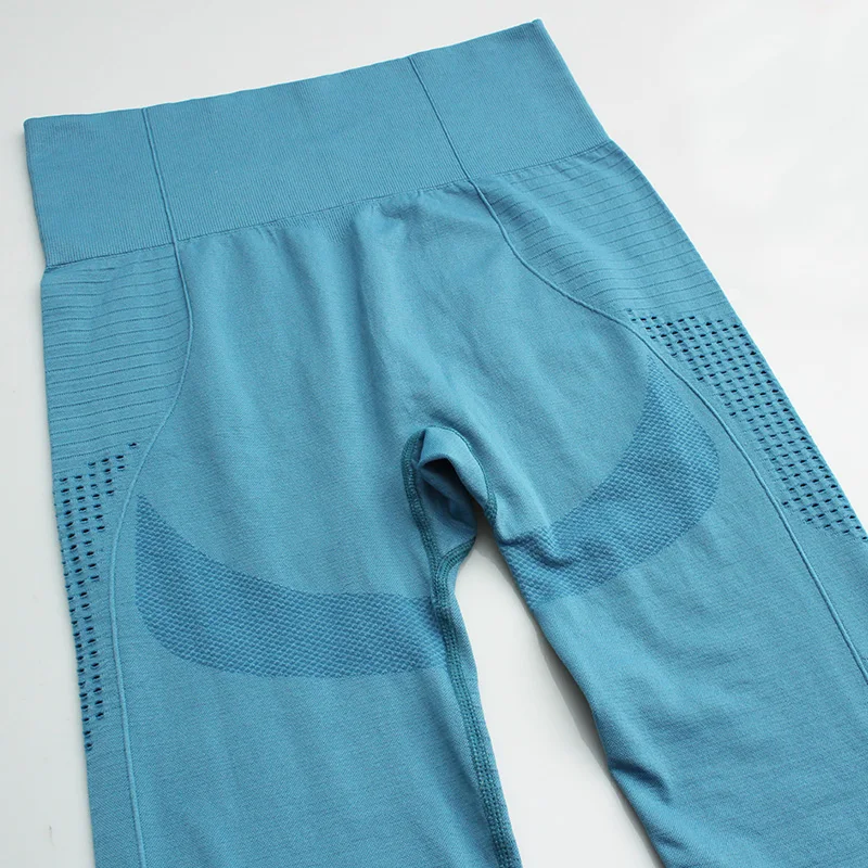 CHRLEISURE, женские бесшовные леггинсы, спортивные женские штаны для спортзала, высокая талия, леггинсы для фитнеса, пуш-ап, с ушками, вязаные леггинсы для тренировок