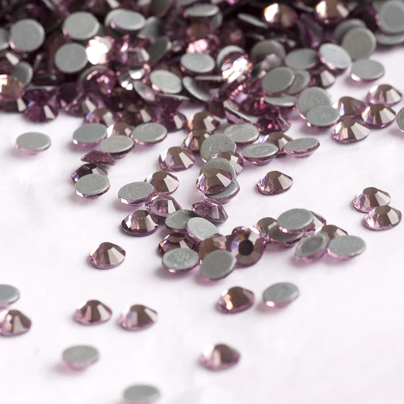 YANRUO 2058HF Light Amethyst Strass Hot Fix Rhinestones Glass Flat Back Adhesive Rhinestone Transfers Crystal wedding Decoration | Дом и сад