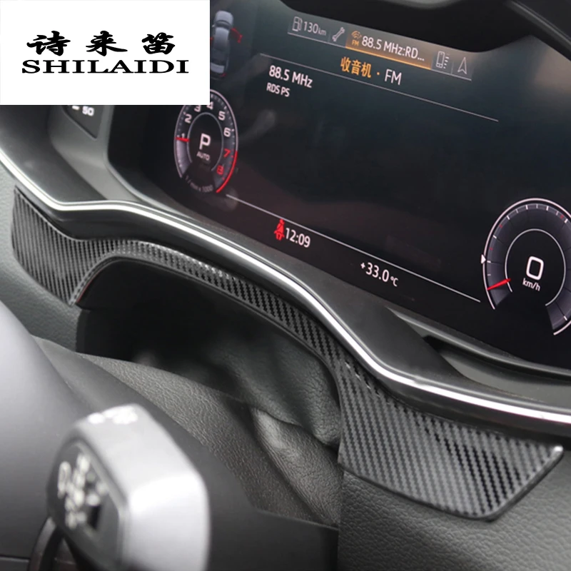 Автомобильный Стайлинг для Audi A6 C7 углеродное волокно приборная панель отделка