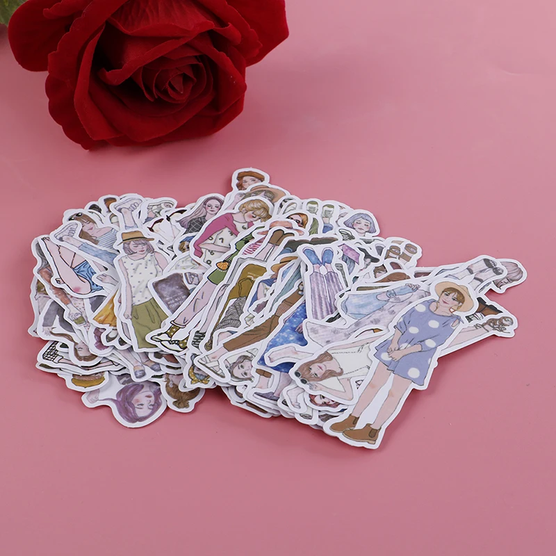 1 упаковка милых мультяшных РЕТРО модных стикеров для девушек студенток Мини