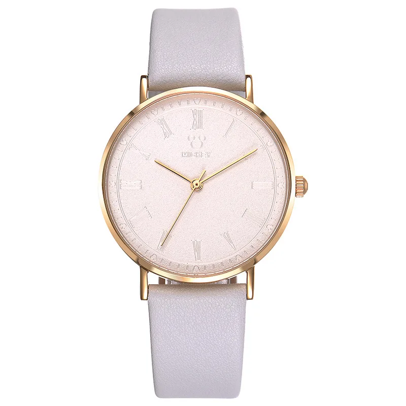 Бренд Disney кварцевые женские часы с Микки Маусом черный белый коричневый розовый