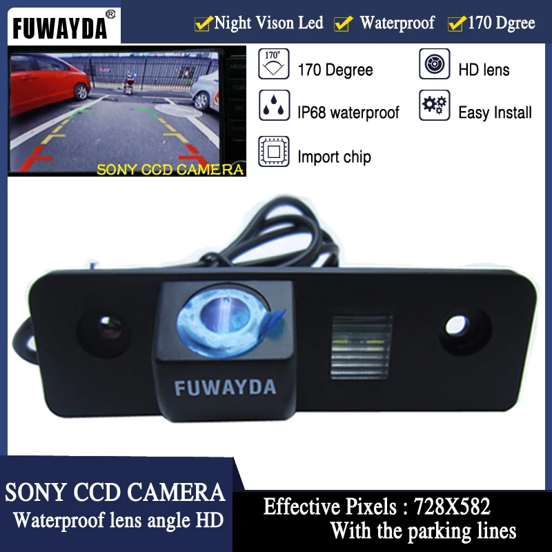 

FUWAYDA WATERPROOF parking rear view camera HD SONY CCD camera Backup reverse parking lines for VW SKODA ROOMSTER OCTAVIA FABIA