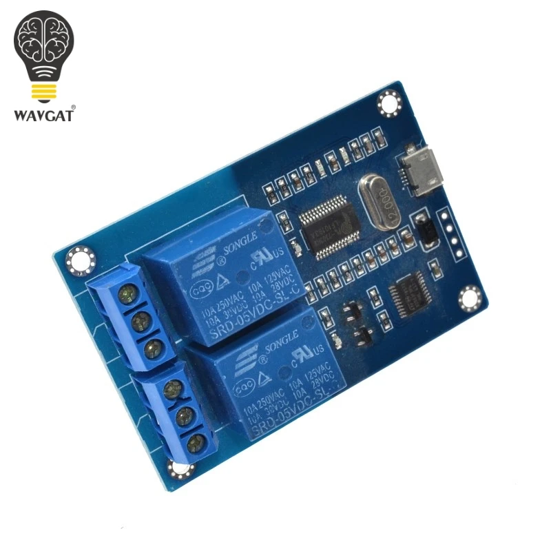 MICRO релейный модуль USB 5v 2 канальный контрольная панель реле с индикатором
