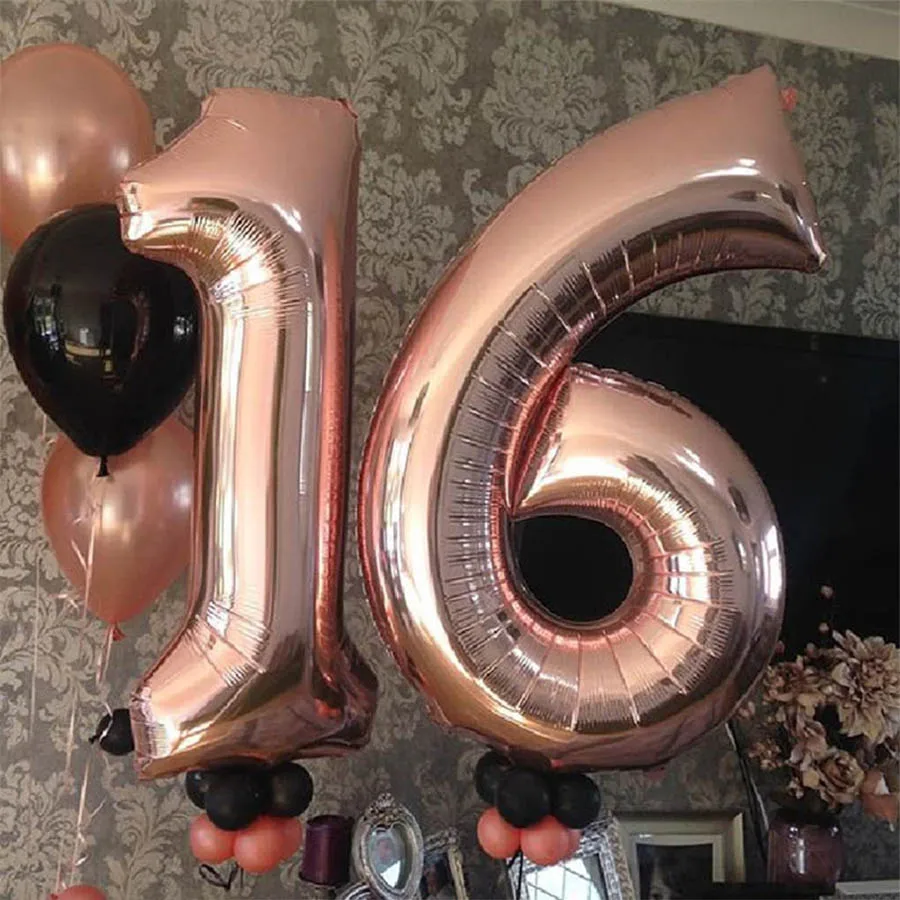 16-дюймовый 32-дюймовый 40-дюймовый Золотой номер воздушный шар из фольги Гелиевый