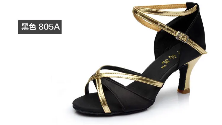 Новая женская обувь; Zapatos De Mujer; женская обувь для латинских танцев; женская обувь для танцев; женская Обувь для бальных танцев; sapato feminino; 5 см/7 см; - Цвет: -805Black-5cm