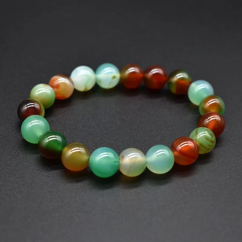 High Quality Blue Peacock carnelian Buddha Bracelets Natural Stone Round Beads Elasticity Rope Men Women Bracelet | Украшения и