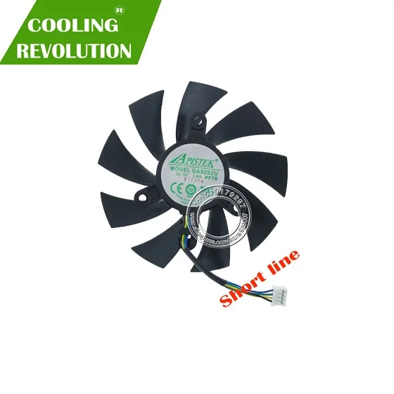 Short line one fan Для ZOTAC GTX1080Ti AMP EXTREME 11 г Видеокарта радиатор вентилятор охлаждения GA92S2U DC12V 0.46A - Цвет лезвия: Short line one fan