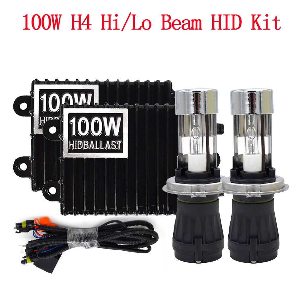 12V 100W HID набор головных светильников H4 Hi/Lo Bixenon ламп 4300K 5000K 6000K 8000K автомобильный