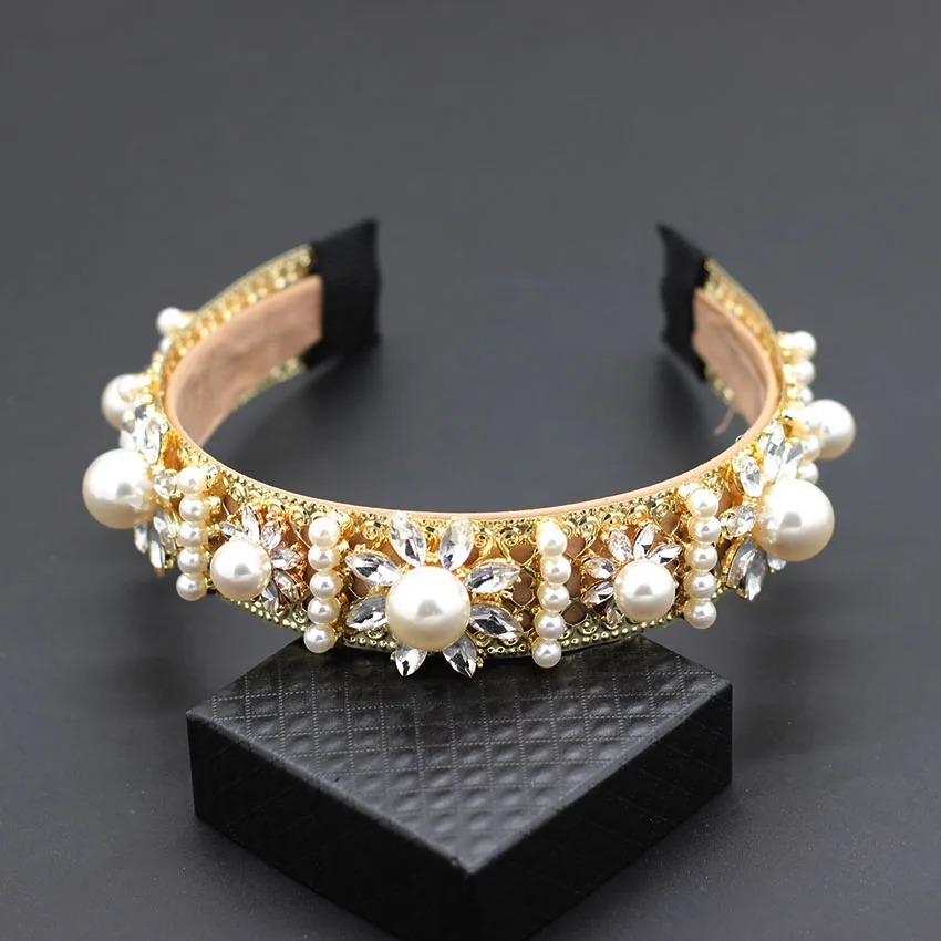 Повязка на голову Геометрическая с жемчугом 740|Украшения для волос| |