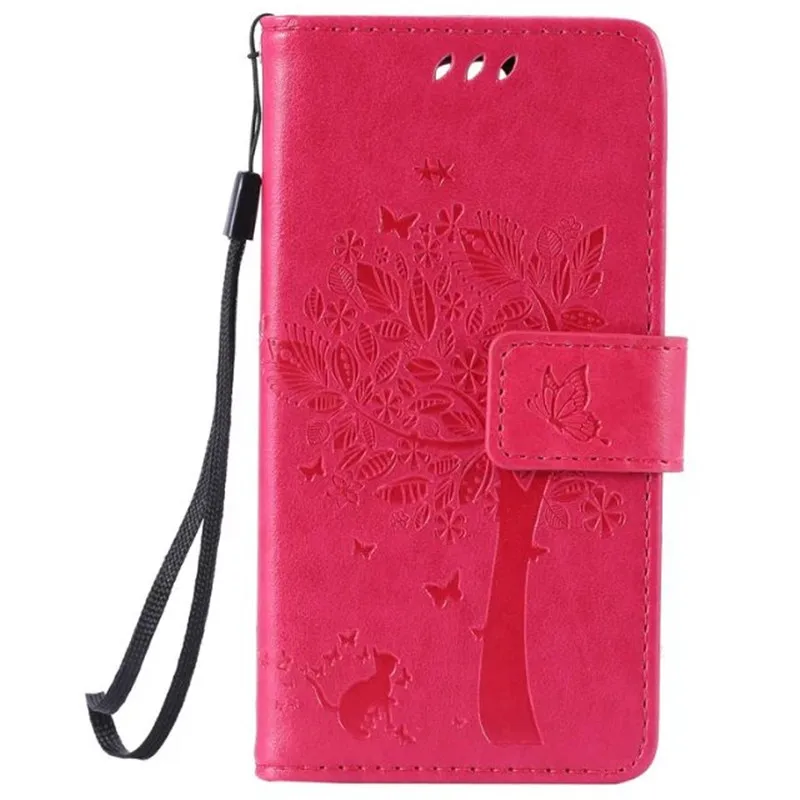 Кожаный чехол для coque LG Spirit 4G LTE C70 H420 H422 H440N чехол для coque LG C70 Tree сумки для мобильных телефонов+ держатель для карт - Цвет: Розовый