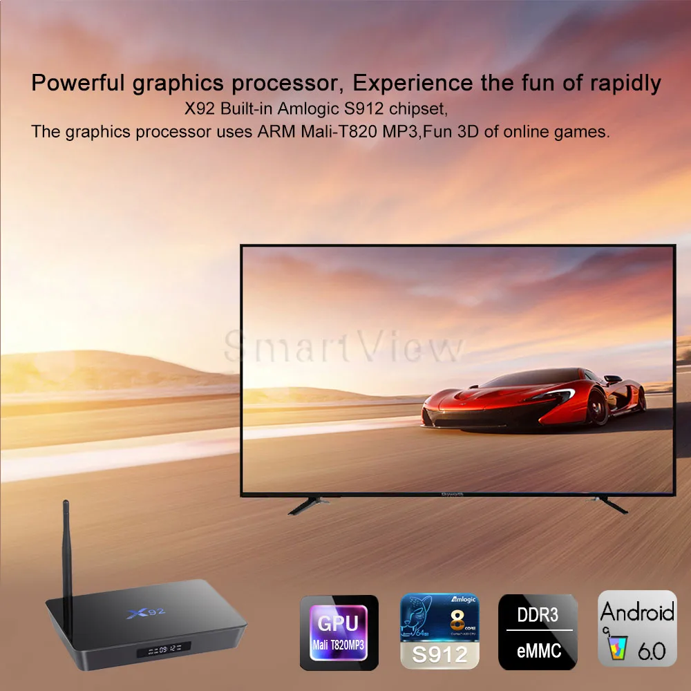 10 шт. X92 2 ГБ 16 3 32 Android 7 1 Smart ТВ Box Amlogic S912 Восьмиядерный CPU KD16.1 4 ГГц/5 8 Г Двойной Wi Fi К
