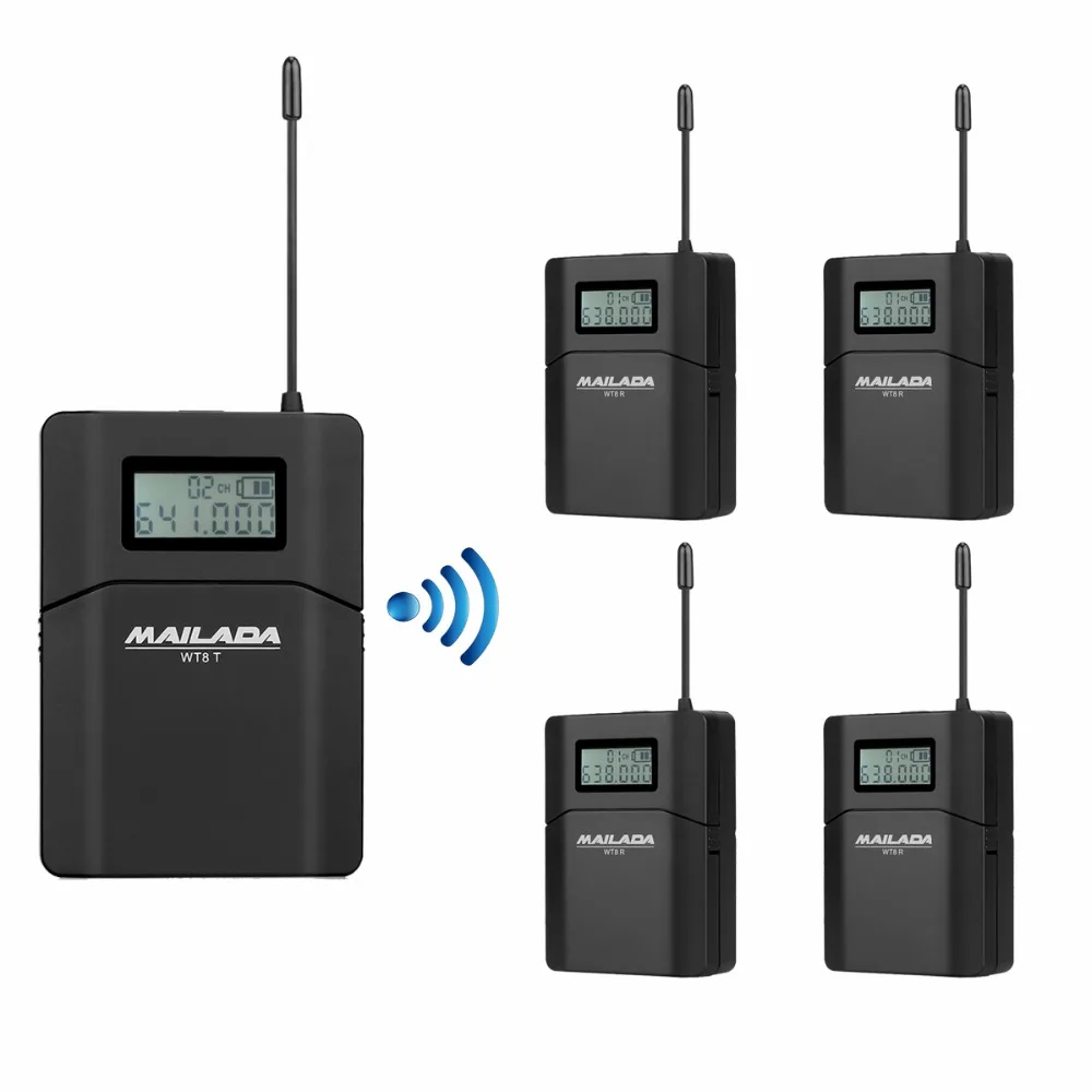 MAILADA WT8 UHF 638 648 мГц 1 передатчик + 4 приемников Беспроводной микрофон гарнитуры
