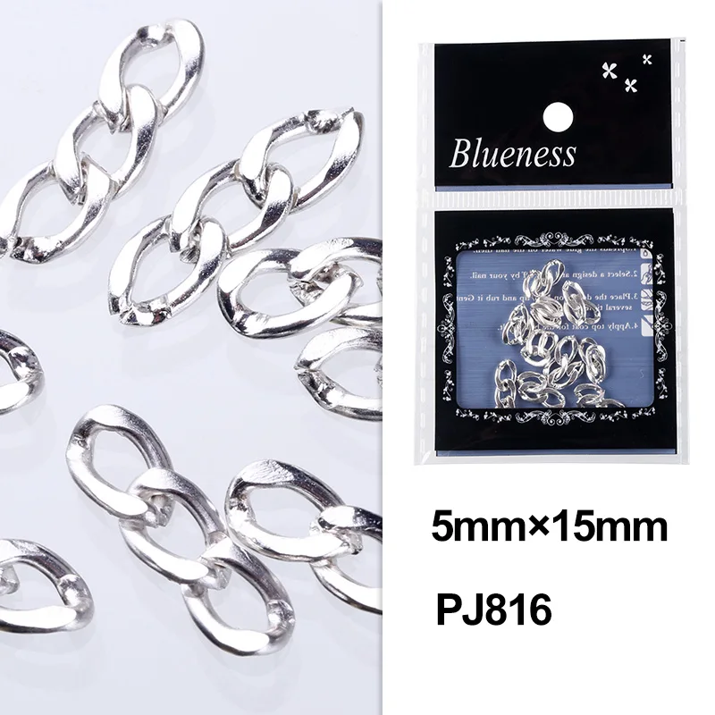 10 шт./упак. плоский дизайн с цепочкой украшения для дизайна ногтей 3 цвета