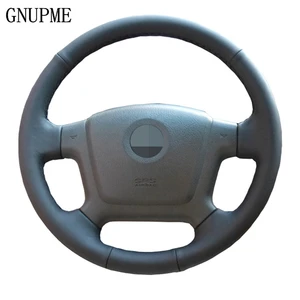gnupme steering cover hand stitched soft artificial leather black car steering wheel cover for kia cerato 2005 2012 old kia ceed free global shipping