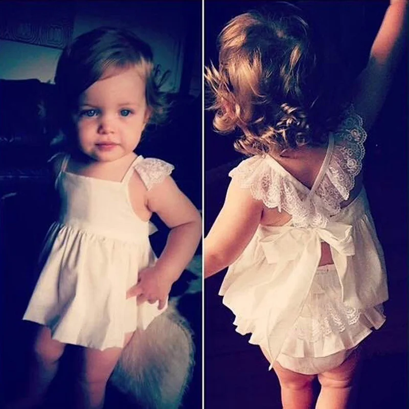 Летняя одежда для новорожденных девочек хлопковое платье без рукавов + трусики