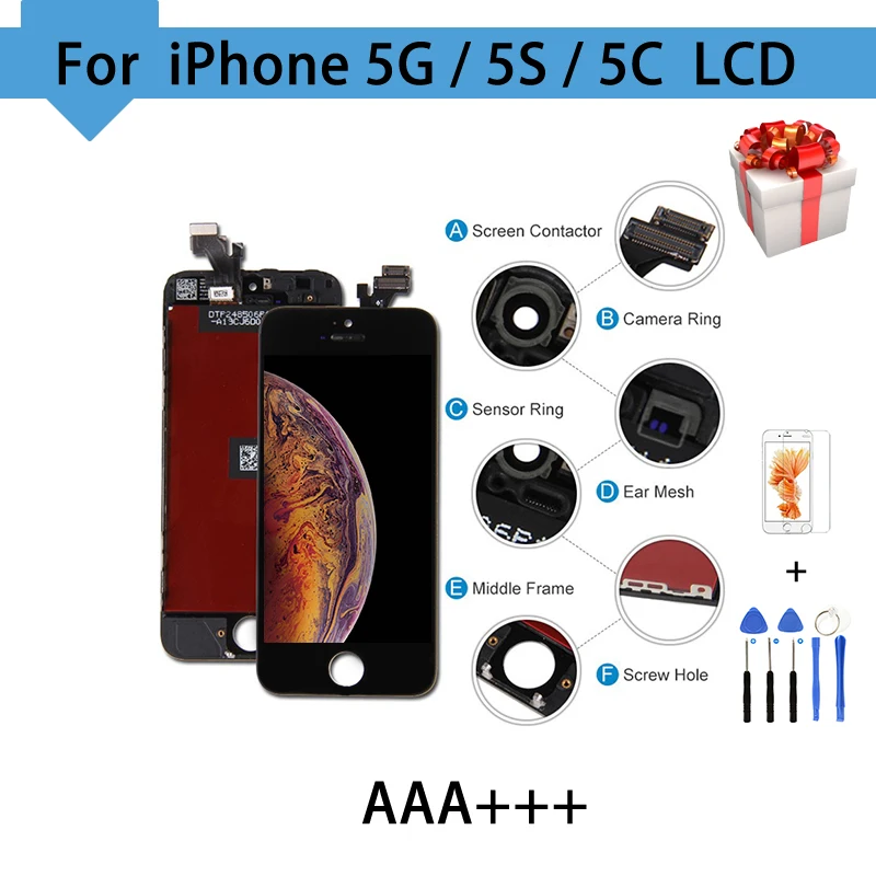 AAA Качество для iPhone 5 5S ЖК-дисплей сенсорный экран дигитайзер сборки запасные