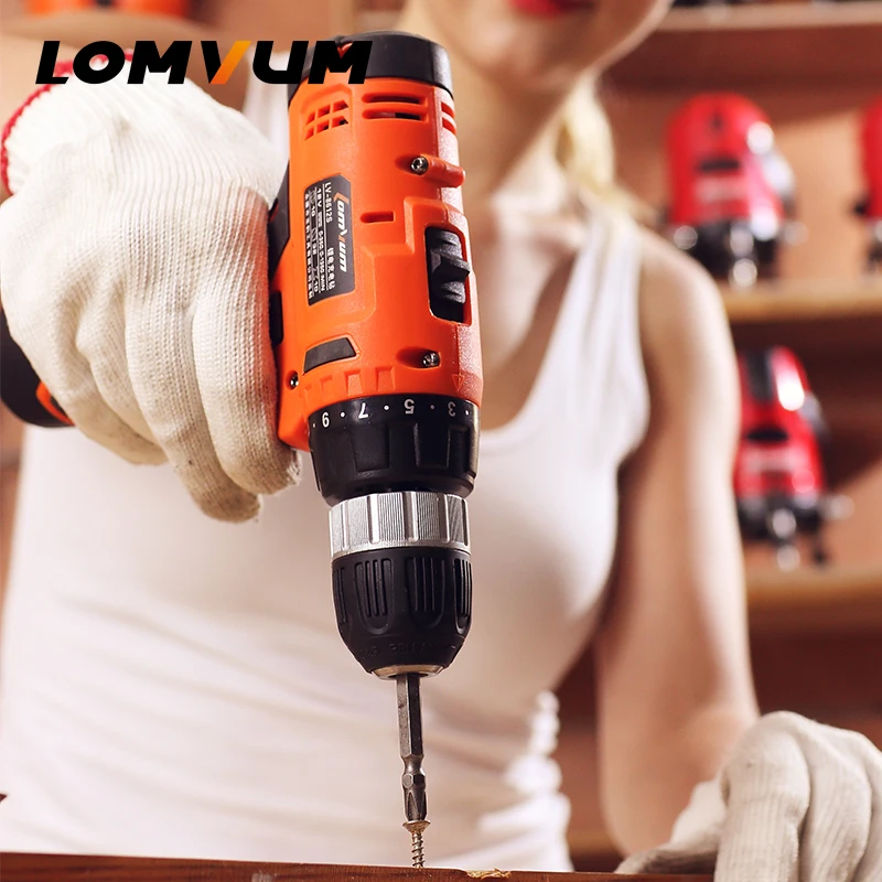Дрель шуруповерт LOMVUM аккумуляторная 24 В С литий ионным
