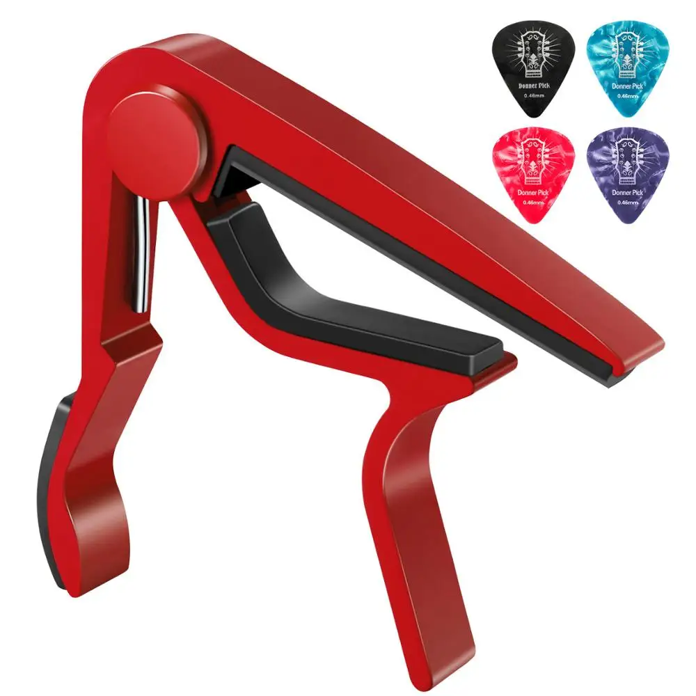 Red Donner Гитара Capo+ 4 клика триггер быстрая замена зажима ключ Capos электрическая акустическая гитара укулеле Капо Аксессуары Новое поступление - Цвет: Red