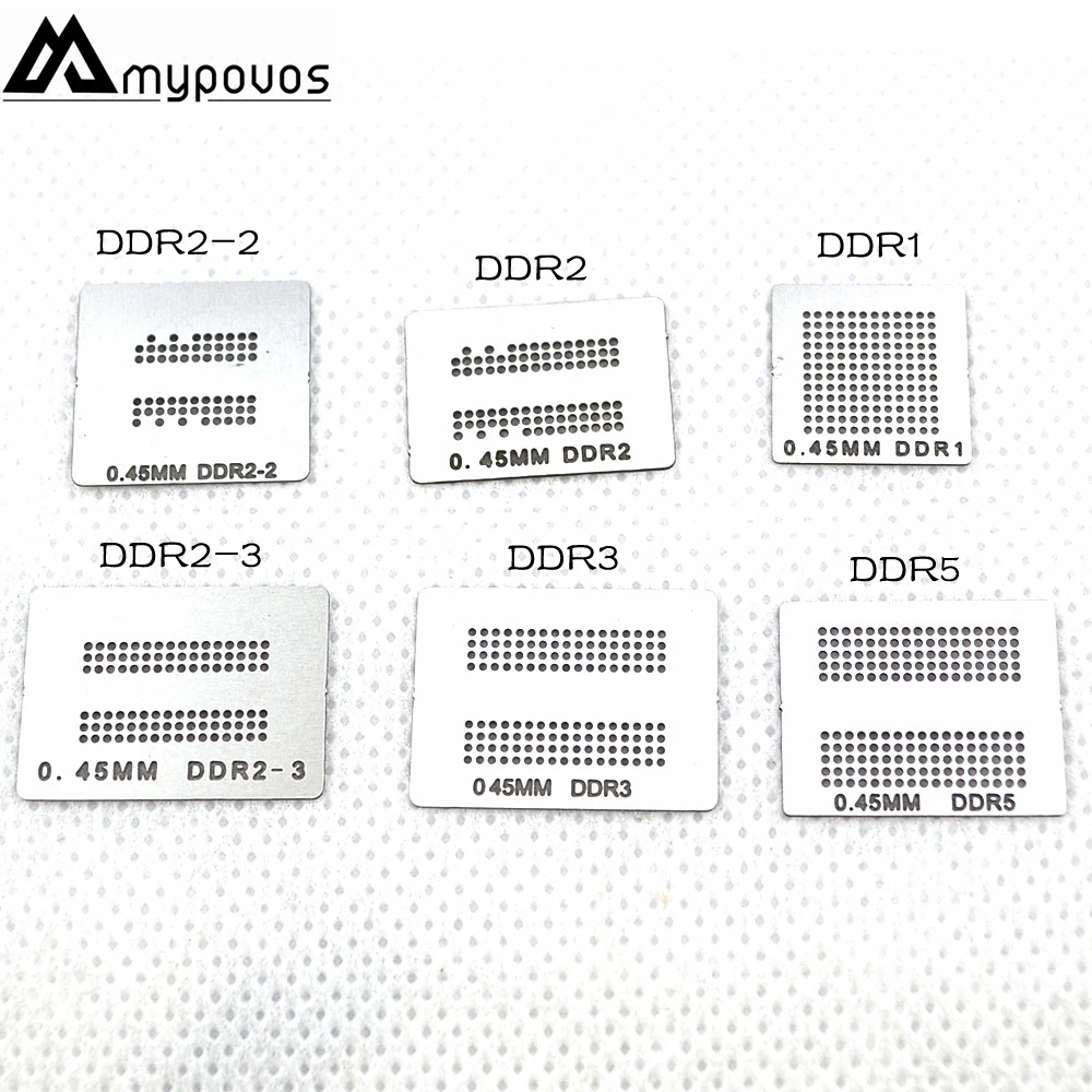 6pcs/lot Directly Heated bga stencils (DDR DDR2 DDR2-2 DDR2-3 DDR3 DDR5) for XBOX360 Memory RAM stencils