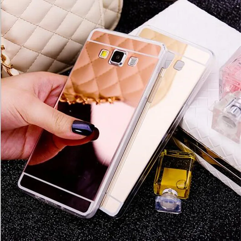 Роскошные Зеркало силиконовые случаях ТПУ для samsung Galaxy A3 A5 J3 J5 2016 2017 S3 S4 S5 S6 S7 край s8
