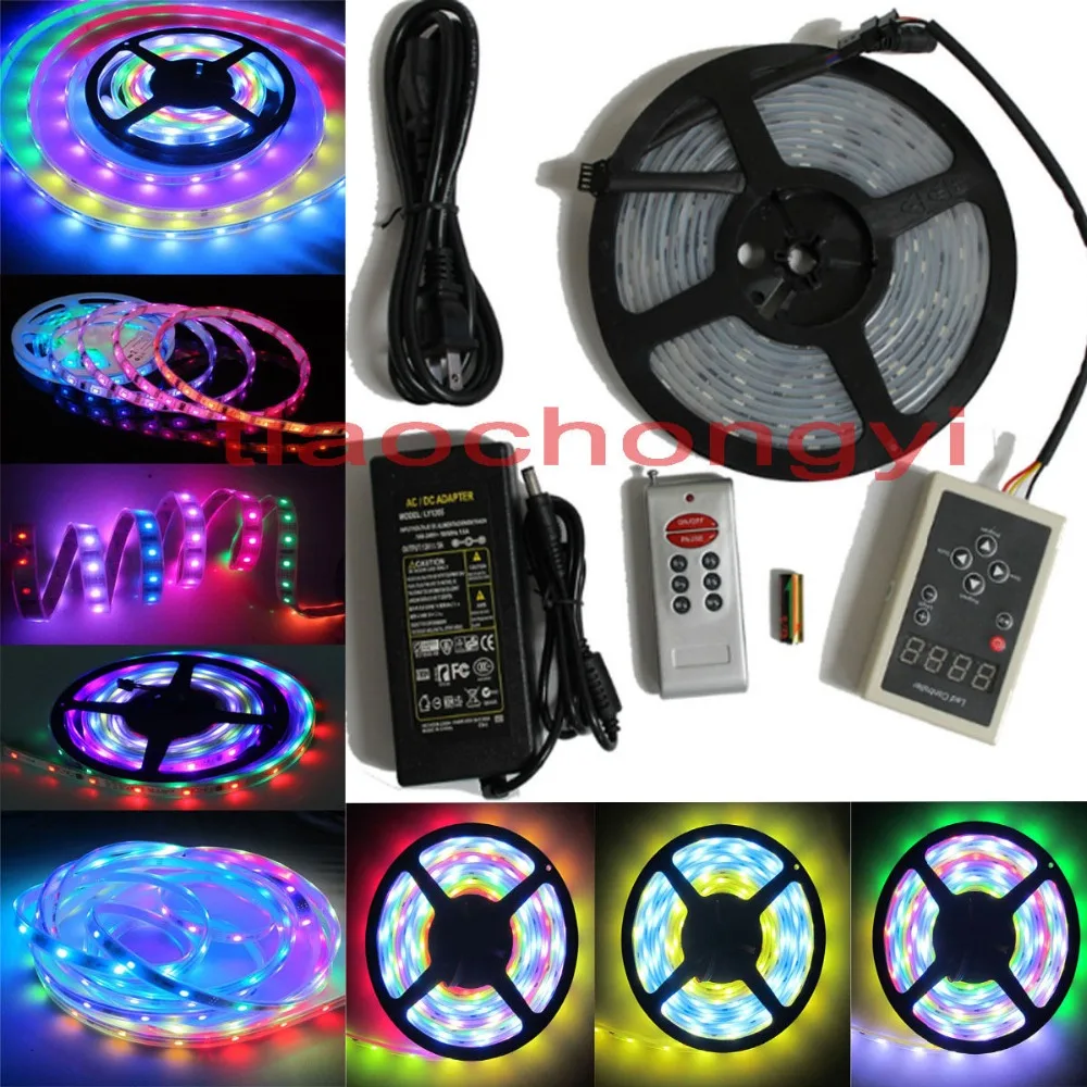 5 М 150LED RGB 133 Dream color 5050 6803 IC Водонепроницаемая светодиодная лента + пульт