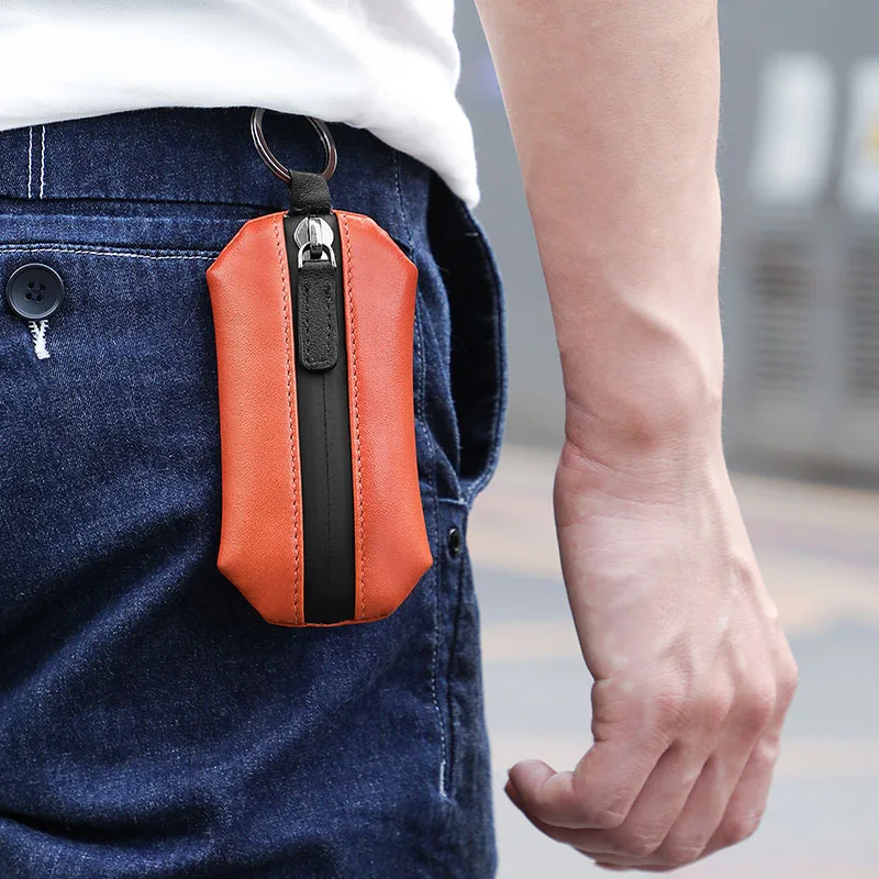 Кожаный чехол-держатель для ключей NewBring умный органайзер с кольцом |