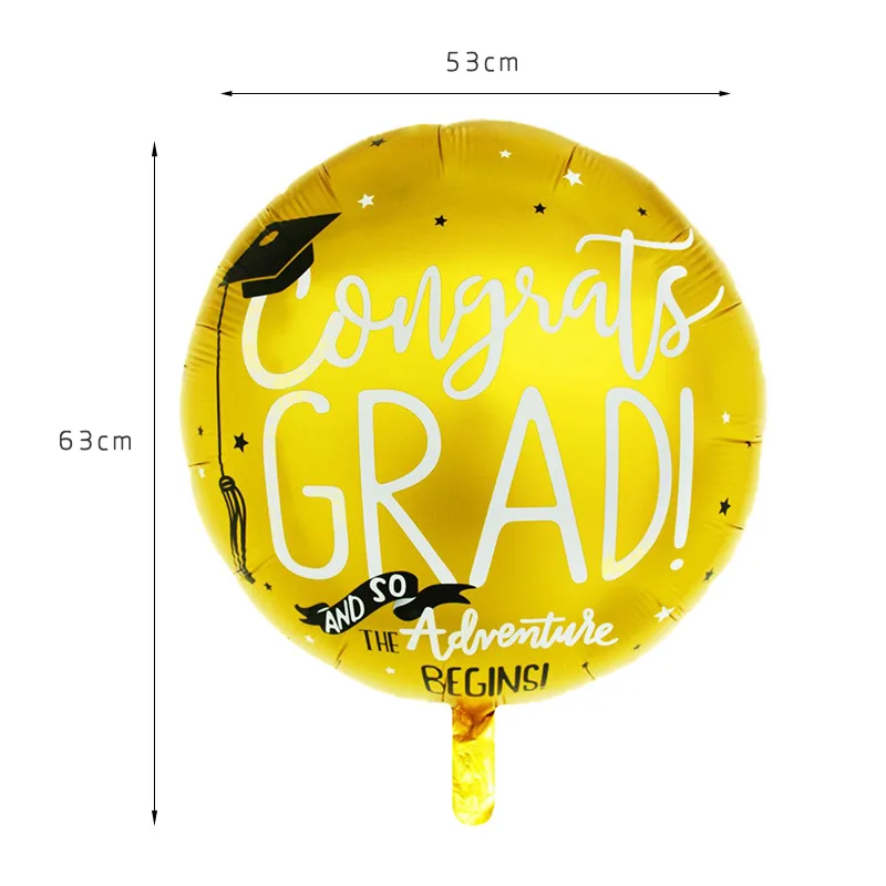 22inch gold round Доктор шарики Звезда Круглый Выпускной воздушные шары град Globos Выпускной подарок Back To School аксессуары для вечеринки, дня рождения Декор - Цвет: 22inch gold round