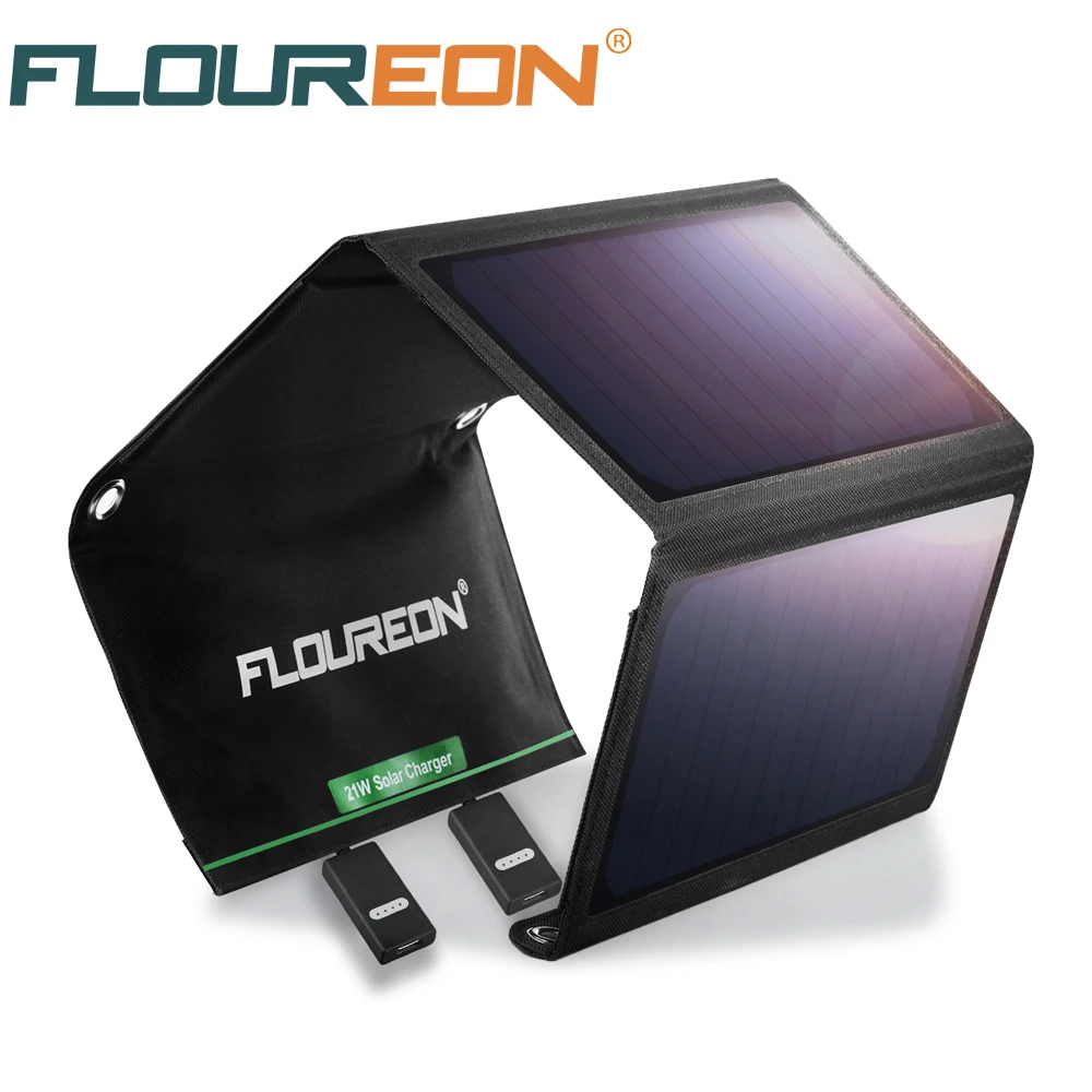 FLOUREON солнечная панель 5 в 21 Вт портативное складное солнечное зарядное