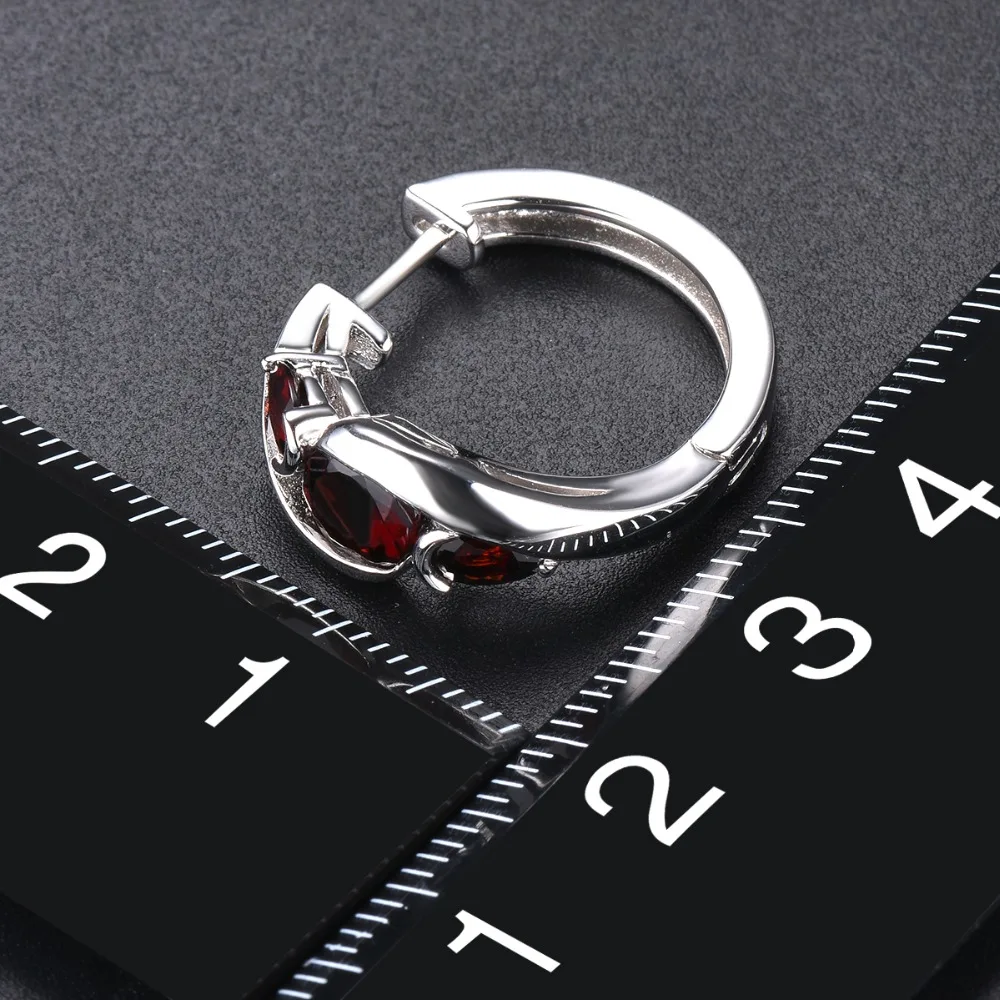 Hutang 2.85ct натуральный гранат женские серьги-кольца серебро 925 пробы красный