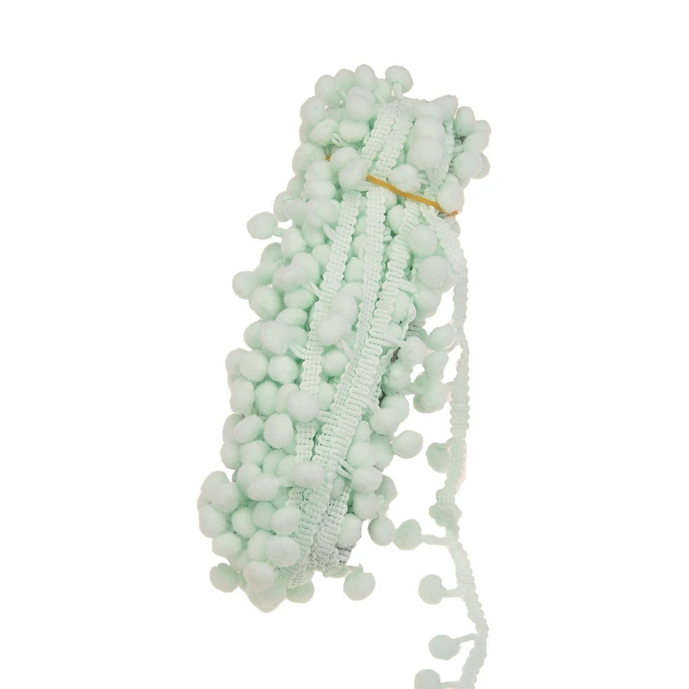 Mint Green 10 ярдов/рулон небольшой помпон 1,5 см* 10 ярд кружева неэластичный ободок повязка для волос аксессуары для одежды аксессуары для волос аксессуары для одежды - Цвет: Mint Green