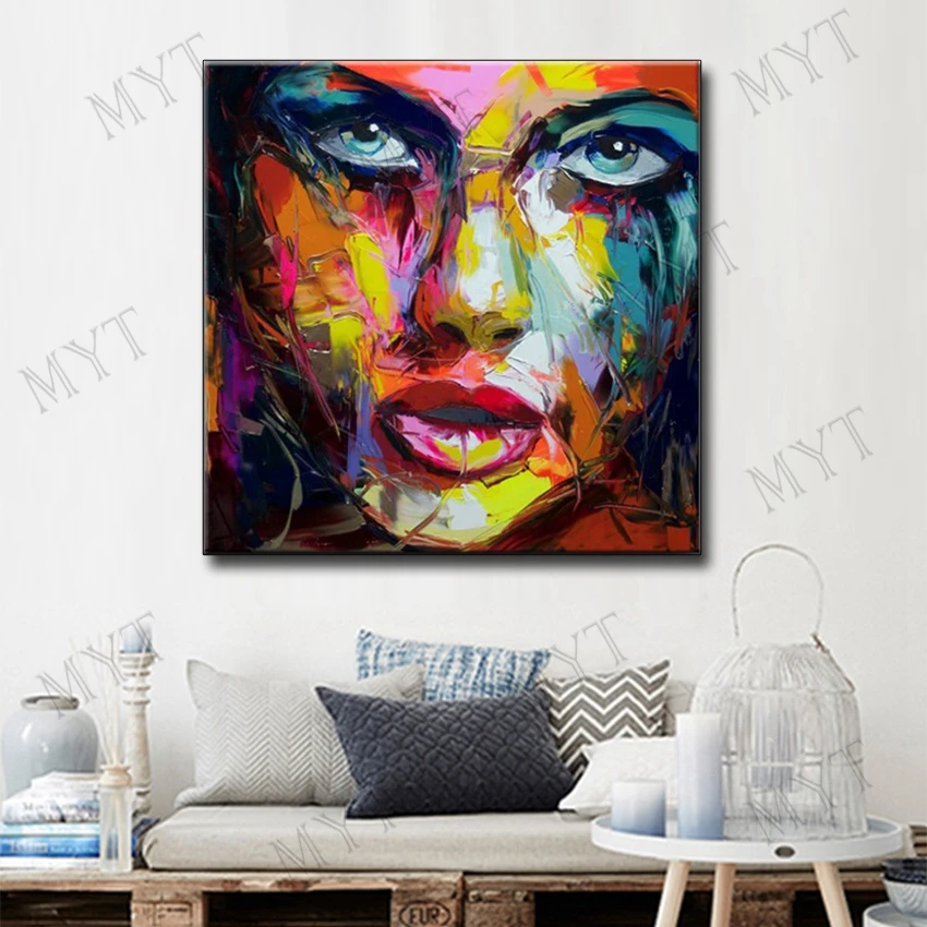 MYT Several Style 100% Handmade Knife Oil Painting Face Paintings Abstract Picture Modern Canvas Wall Art Pictures Unframed | Дом и сад