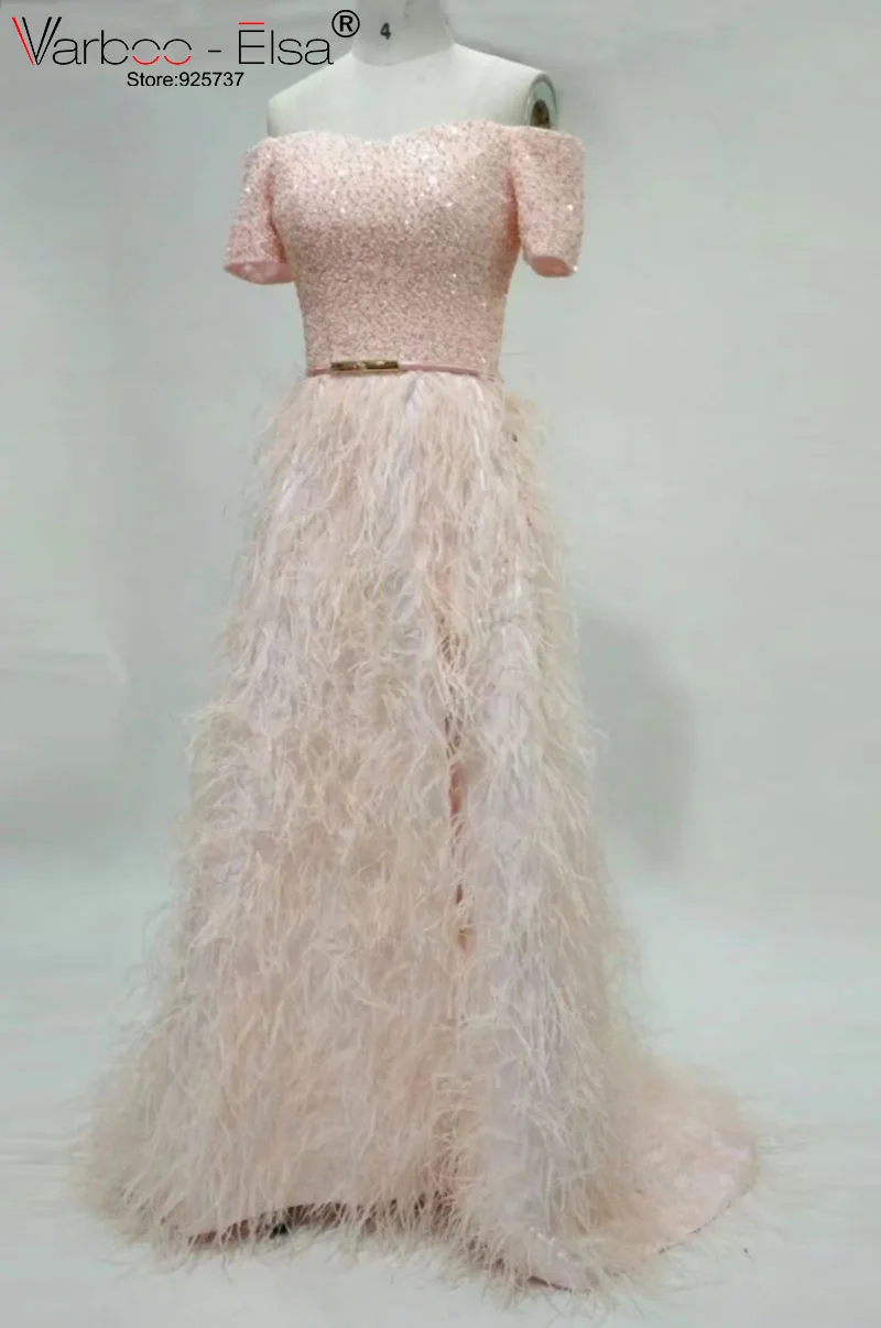 VARBOO_ELSA vestido de novia розовое сексуальное вечернее платье с вырезом лодочкой и